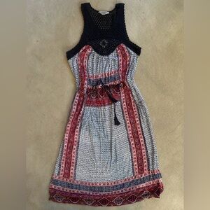 Lucky Brand Black and Red Midi Dress